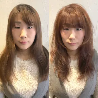 セミロング 髪質改善縮毛矯正 専門店のヘアスタイル