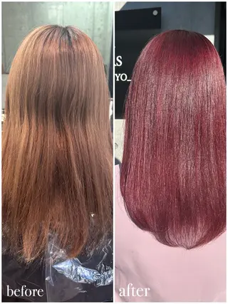 セミロング エクステ🌟カラー 🌟エリア最安値🌟のヘアスタイル
