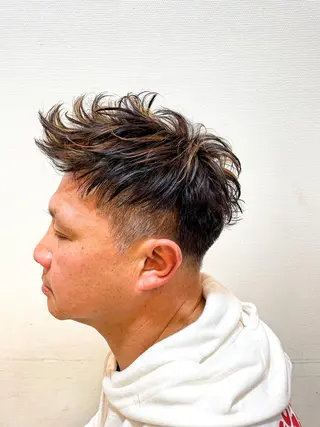 ショート パーマ メンズ メンズパーマ 赤司 泰樹のヘアスタイル