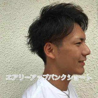ショート カラー パーマ メンズ ニュアンスパーマ/ レイヤー/茶屋町のヘアスタイル