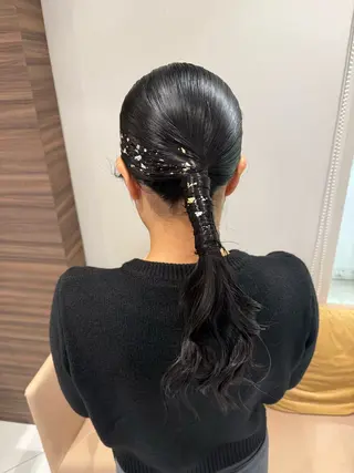 セミロング ヘアアレンジ 韓国ヘアメイク🎀/ 縮毛矯正✨山本媛香のヘアスタイル