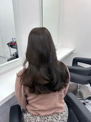 ロング カラー パーマ ヘアアレンジ メンズ キッズ ブリーチなしカラー/ ブラウン/レイヤーのヘアスタイル