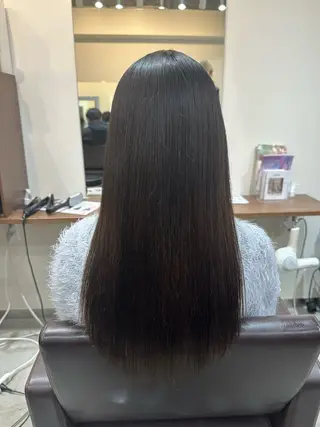 セミロング 縮毛矯正+モテカラー 🎀✨MIHOのヘアスタイル
