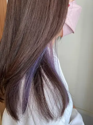 セミロング カラー ながやま まいのヘアスタイル