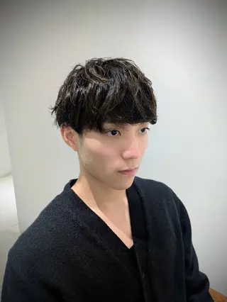 パーマ メンズ ミディアム 髪質改善/韓国メンズ カット&パーマ 猿川のヘアスタイル