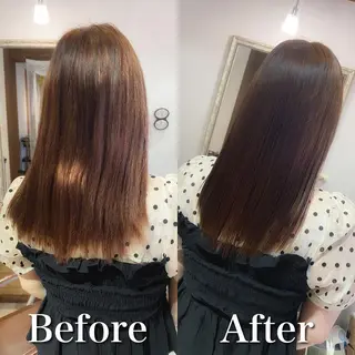 セミロング カラー 髪質改善特化 安東駿介のヘアスタイル