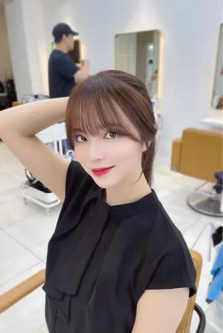ミディアム 中顔面短縮 顔まわり新田大翔のヘアスタイル