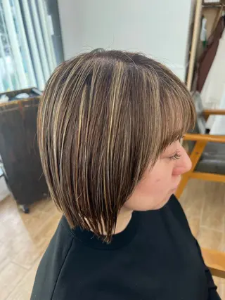 ミディアム カラー パーマ/ハイライト 💙鶴岡　愛💙のヘアスタイル