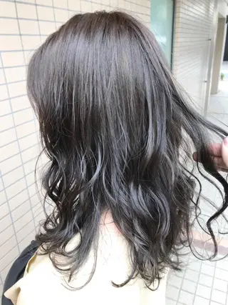 セミロング カラー 赤み消し韓国ヘア レイヤー縮毛🤍渡邉のヘアスタイル