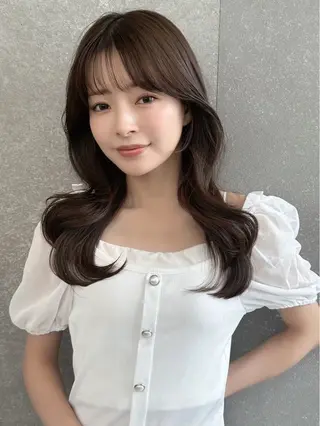 セミロング カラー 韓国ヘア🇰🇷/縮 毛矯正🫧/木村和生のヘアスタイル