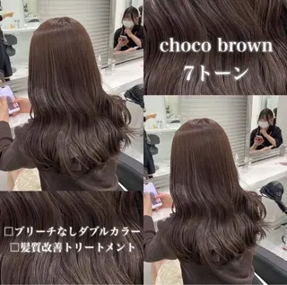 カラー 🤍ブリーチなし ブラウンhimi🤍のヘアスタイル