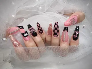 ネイル I-nailロング /ワンホン/キラキラのネイルデザイン