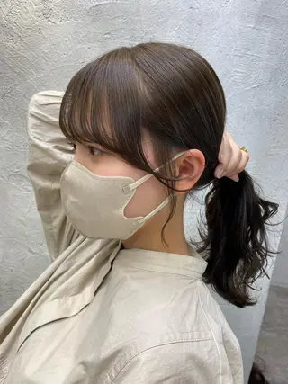 セミロング カラー 前髪顔周りカット 沼田 拓斗のヘアスタイル