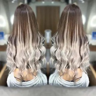 ロング カラー パーマ ヘアアレンジ メンズ ♡SNSで大バズり♡ コリアン羽エクステ◎のヘアスタイル