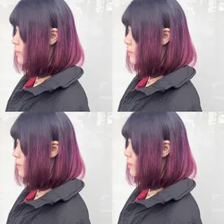 ミディアム カラー ウルフカット ハッシュカット/七海のヘアスタイル