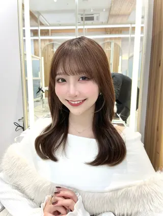 セミロング ナチュラル韓国ヘア 🇰🇷塚田凌太のヘアスタイル