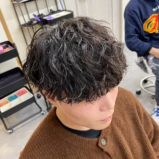 パーマ ヘアアレンジ メンズ 梅田/メンズパーマ /短髪/田中崇奨のヘアスタイル
