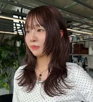 セミロング カラー ハッシュカット カシマハヤトのヘアスタイル