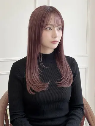 ロング MOLLASALON 浅香山店所属・髪質改善カラー 縮毛矯正🤍辻桃加のヘアスタイル