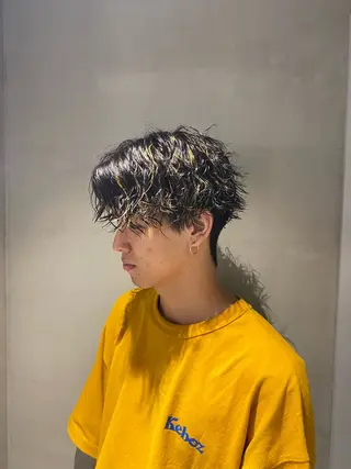 ミディアム カラー パーマ メンズ fifth天神パーマ 特化/大田宗一朗のヘアスタイル