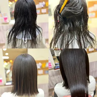ミディアム パーマ 酸性ストレート／カラ ー/山下高明のヘアスタイル