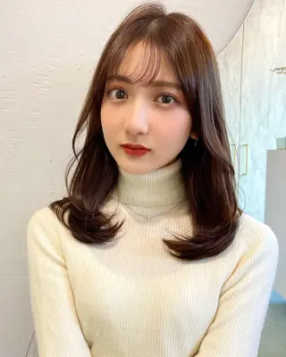 ミディアム カラー 韓国ヘア🤍顔周り/ 髪質改善✨/林遼一郎のヘアスタイル