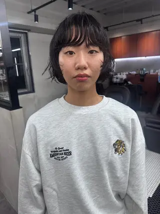 ミディアム パーマ カラー/パーマ/ 鎌田健/渋谷のヘアスタイル