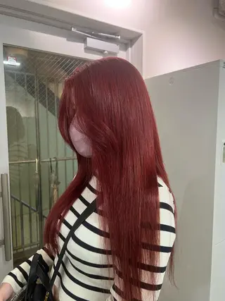 ロング カラー ハイトーン&髪質改善 &韓国エクステ🤎のヘアスタイル