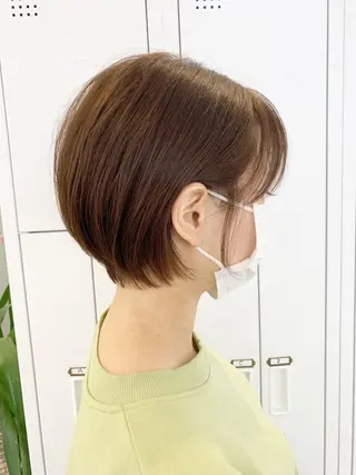 ショート レイヤー×縮毛矯正 深見 拓のヘアスタイル