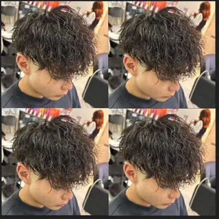 ショート カラー パーマ ヘアアレンジ メンズ 🔥メンズパーマ 特化 渡辺一翔のヘアスタイル