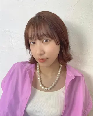 ミディアム カラー FELICE of hair 田口千尋のヘアスタイル