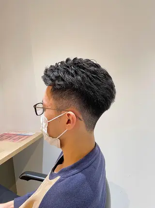 パーマ メンズ 升水 優太のヘアスタイル