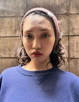 ミディアム カラー パーマ デザインパーマ/ カット/nanaのヘアスタイル