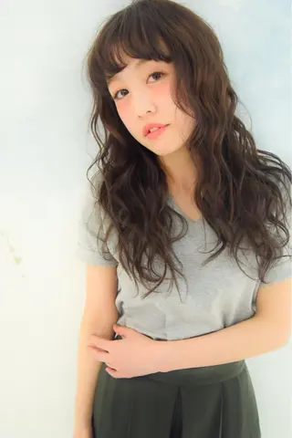 ロング カラー パーマ ヘアアレンジ メンズ キッズ ネイル マツエク・マツパ EnBlesS西宮 マンツーマン神道有基のヘアスタイル