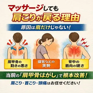 とき整体院所属・『肩甲骨はがし専門』 とき整体院のエステ・リラクイメージ