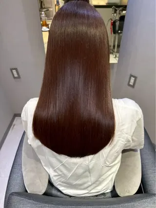 ロング カラー 髪質改善韓国コテ巻き パーマ/城井友輔のヘアスタイル