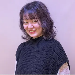 セミロング カラー 似合わせカットカラー ♡佐藤捺美のヘアスタイル