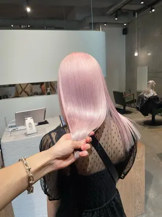 セミロング 名古屋ハイトーン/ 🐶ブリーチ専門店のヘアスタイル