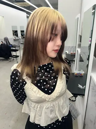 ミディアム カラー ENGOL 名古屋栄所属・萩野下 かきのヘアスタイル