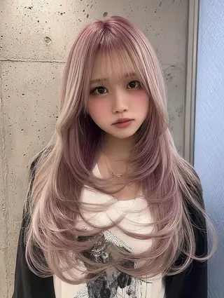セミロング 福園 弘郁のヘアスタイル