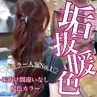 セミロング カラー ヘアアレンジ 韓流トレンドヘア 🎀RINAKO🎀のヘアスタイル