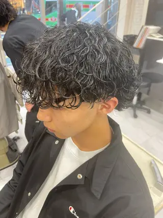 ショート パーマ メンズ 🌻メンズカット 落合諒🌻のヘアスタイル