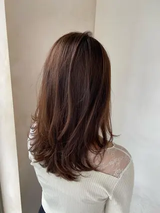 セミロング 顔まわりカット🌟 くびれヘア/寺門遥輝のヘアスタイル