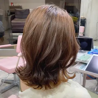ミディアム 顔まわりカット🌟 くびれヘア/寺門遥輝のヘアスタイル