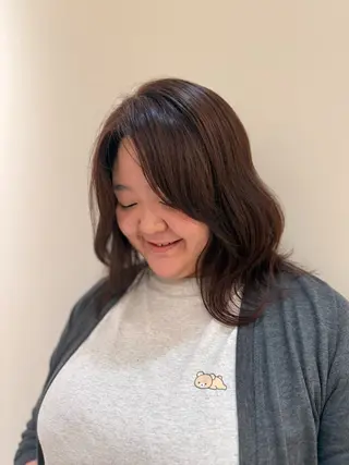 ミディアム カラー anju.カット 透明感カラー/パーマのヘアスタイル