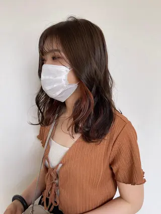 セミロング カラー 【AMANEQ】 yuka🦋のヘアスタイル