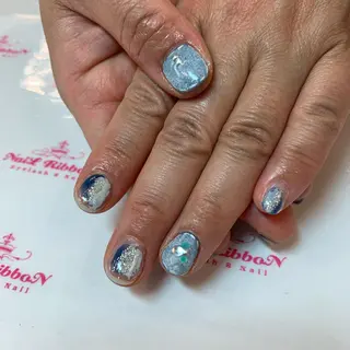 ネイル ネイルリボン 受付スタッフのネイルデザイン