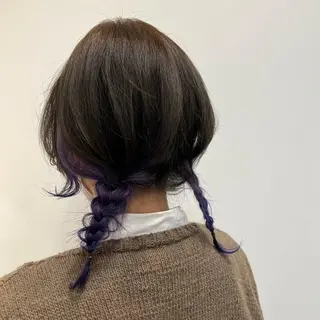 ミディアム カラー 中川 柚杏のヘアスタイル