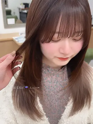 セミロング Rosso獨協大学前 YUNAのヘアスタイル