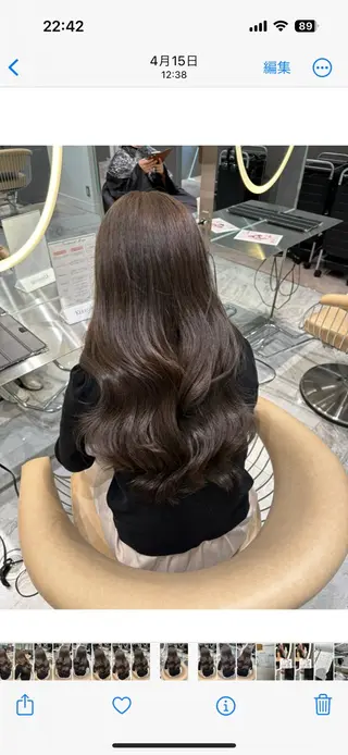 ロング カラー 顔周り\エクステ\ 透明感カラー\まりんのヘアスタイル